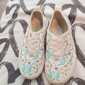 Girls Narwhal Slip On Vans